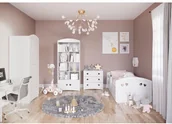 Zestawy mebli dla dzieci - Zestaw białych mebli dziecięcych z łóżkiem H3-R18 - miniaturka - grafika 1