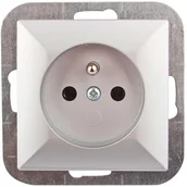 Gniazdka elektryczne - Abex Gniazdo Perła 2P+Z srebrne - miniaturka - grafika 1