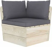 Sofy ogrodowe - vidaXL VidaXL Ogrodowa sofa narożna z palet z poduszkami impregnowany świerk 3063348 - miniaturka - grafika 1