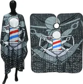 Peleryny fryzjerskie - Peleryna Fryzjerska Duża  ŚCIĄGACZ Czarna Plafon PEL-325 - miniaturka - grafika 1