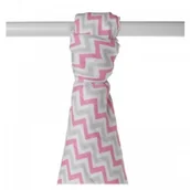 Akcesoria do karmienia - XKKO Ręcznik bambusowy XKKO BMB 90x100 - Baby Pink Chevron BMB090044 - miniaturka - grafika 1