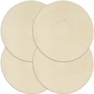 Obrusy i serwetki - vidaXL Maty na stół, 4 szt., gładkie, naturalne, 38 cm, okrągłe - miniaturka - grafika 1