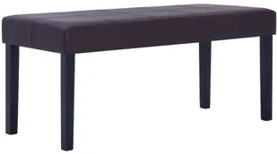 vidaXL Ławka, 106 cm, brązowa, sztuczna skóra vidaXL - Ławki do przedpokoju - miniaturka - grafika 3