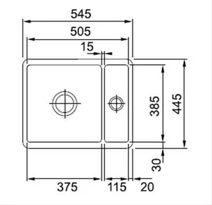 Franke Kubus KBK 160 biały polarny 126.0380.009 - Zlewozmywaki - miniaturka - grafika 4