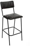 Taborety i hokery - Atmosphera Skórzane krzesło barowe Dario Black DD.11871 - miniaturka - grafika 1