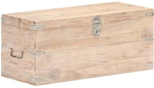 vidaXL Skrzynia, 90x40x40 cm, lite drewno akacjowe vidaXL - Pudła i pojemniki do przechowywania - miniaturka - grafika 16