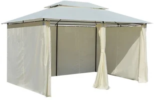 vidaXL Namiot ogrodowy z zasłonami, 4 x 3 m, biały - Pawilony ogrodowe - miniaturka - grafika 14