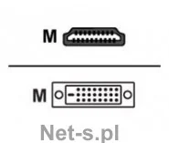 Kable komputerowe i do monitorów - Sharkoon HDMI DVI-D 24+1 1m kabel adapter czarny - miniaturka - grafika 1