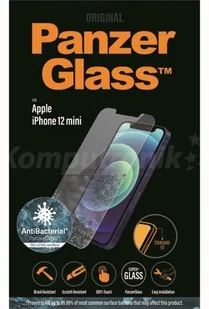 PanzerGlass Szkło hartowane antybakteryjne Standard Fit iPhone 12 Mini, przezroczyste 5711724027079 - Szkła hartowane na telefon - miniaturka - grafika 4