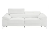 Sofy i kanapy - Vente-Unique Sofa 3-osobowa ze skóry SOLANGE - Biały - miniaturka - grafika 1