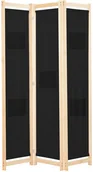 Parawany - vidaXL Parawan 3-panelowy, czarny, 120x170x4 cm, tkanina vidaXL - miniaturka - grafika 1