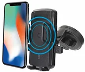 Ładowarki samochodowe - Aiino Uchwyt samochodowy bezprzewodowy, zaprojektowany dla iPhone 8 / iPhone 8 Plus / iPhone X, odpowiedni do wszystkich smartfonów z funkcją ładowania bezprzewodowego - czarny AICARHLDWRLS-BK-APR - miniaturka - grafika 1