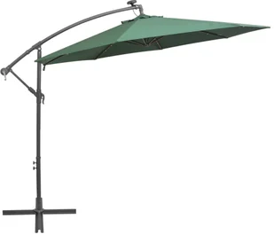 vidaXL Parasol ogrodowy wiszący, światła LED, 300 cm, metal, zielony - Parasole ogrodowe - miniaturka - grafika 6