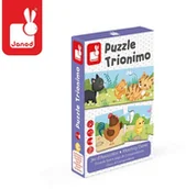 Klocki - Janod Trzyczęściowe puzzle Zwierzęta i ich dzieci 30 elementów, - miniaturka - grafika 1