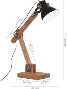 VidaXL Industrialna lampa stołowa, czarna, okrągła, 58x18x90 cm, E27 320553  VidaXL - Lampy pozostałe - miniaturka - grafika 11