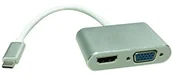 Adaptery i przejściówki - Roline 12033215 USB3.1 wyświetlacz adapter "," typ C na VGA + HDMI Srebrny 12033215 - miniaturka - grafika 1