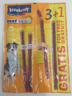 VITAKRAFT VITAKRAFT BEEF STICK indyk 3szt + 1szt gratis przysmak d/psa 08858 - Przysmaki dla psów - miniaturka - grafika 2