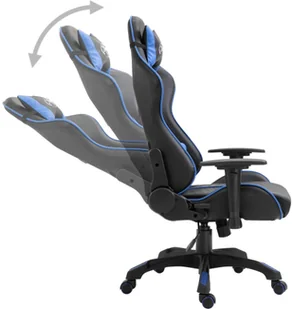 vidaXL vidaXL Fotel dla gracza, niebieski, PU - Fotele gamingowe - miniaturka - grafika 3