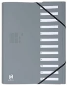 Teczki i skoroszyty - Elba Teczka na dokumenty Oxford A4 z tworzywa sztucznego, 12 przegródek/zakładek, segregator pultorowy, szary, 1 sztuka 400033688 - miniaturka - grafika 1