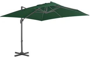 vidaXL Parasol wiszący z aluminiowym słupkiem, 400x300 cm, zielony - Parasole ogrodowe - miniaturka - grafika 2
