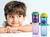 Butelki dla niemowląt - IQBottles IQBottles, Bidon-butelka 2w1 Blue/Yellow cap mokopico-1458-0 - miniaturka - grafika 1