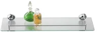 Akcesoria łazienkowe - axentia Axentia 282101 półka łazienkowa, chromowana, szklana z metalową barierką, wymiary 50 x 14 cm, 1 - opakowanie 282101 - miniaturka - grafika 1