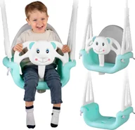 Place zabaw - Ricokids Huśtawka Ricokids Huśtawka kubełkowa Miś 3w1 turkusowa 770100 - miniaturka - grafika 1