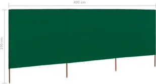 vidaXL Parawan 3-skrzydłowy z tkaniny, 400x160 cm, zielony vidaXL - Pawilony ogrodowe - miniaturka - grafika 6