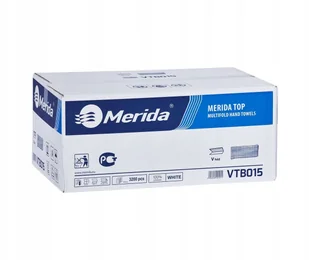 Merida Pojedyncze ręczniki papierowe TOP, białe, dwuwarstwowe, 3200 szt. - Ręczniki papierowe - miniaturka - grafika 3