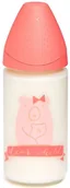 Butelki dla niemowląt - Suavinex Butelka szklana trójprzepływ miś różowy 240ml | PONAD 10 TYŚ PRODUKTÓW W ATRAKCYJNYCH CENACH | SZYBKA - miniaturka - grafika 1