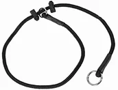 Obroże dla psów - DINGO GEAR WWW.DINGOGEAR.COM 1977 DINGO GEAR obroża do dławika do treningu psów ręcznie wykonana z linki z 2 ogranicznikami wodoodporna czarna L S04049 - miniaturka - grafika 1
