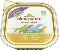 Mokra karma dla psów - Almo Nature Daily Menu BIO Dog Puppy Kurczak i mleko szalka 300g - miniaturka - grafika 1