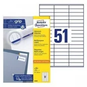 Etykiety do drukarek - Avery Trwałe etykiety uniwersalne Zweckform; A4, 100 ark./op., 70 x 16,9 mm, białe /3420/ ZW569 - miniaturka - grafika 1
