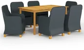 Meble ogrodowe - vidaXL 7-częściowy zestaw mebli ogrodowych, ciemnoszary 3067851 - miniaturka - grafika 1