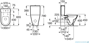 Roca Gap Round zbiornik do kompaktu dopływ z tyłu A3410N0000 - Spłuczki - miniaturka - grafika 2