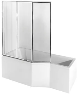 Besco Integra 150x75cm Wanna asymetryczna Lewa + parawan 3-skrzydłowy (#WAI-150-PL3) - Wanny - miniaturka - grafika 9