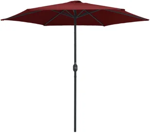 vidaXL Parasol ogrodowy na słupku aluminiowym, 270x246 cm, bordowy 47348 - Parasole ogrodowe - miniaturka - grafika 4