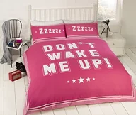 Pościel dla dzieci - FINEST HOMEWARE Dont Wake ME UP łóżka zestaw Pink, różowy, 220x230x0.5 cm 12396206 - miniaturka - grafika 1