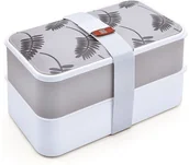 Lunch boxy - Iris Pojemnik termiczny "Bento" w kolorze szaro-białym na lunch - 19 x 11 x 10 cm - miniaturka - grafika 1