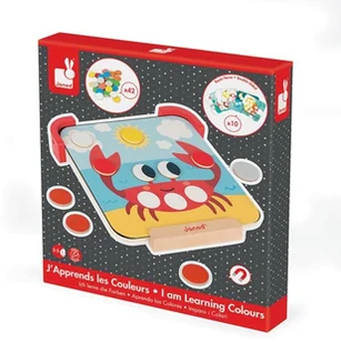 Janod Układanka Drewniana Magnetyczna z Tablicą Uczę Się Kolorów, - Układanki dla dzieci - miniaturka - grafika 6