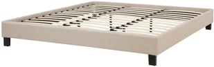 Beliani Łóżko beżowe tapicerowane ze stelażem 180 x 200 cm ROANNE - Łóżka - miniaturka - grafika 5