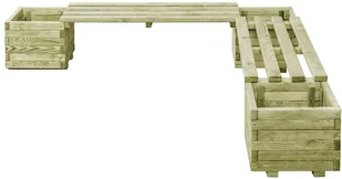 vidaXL Ławka ogrodowa z donicami, impregnowane drewno sosnowe FSC - Donice - miniaturka - grafika 3