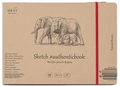 Notesy i bloczki - SMLT smlt 5EB-28st/NTB Authentic Line 5EB-28/NTB 245 X 176 MM szyta szkicownik authenticbook, 135 GSM brązowy z papieru typu kraft, 28 arkuszy - miniaturka - grafika 1