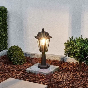 Lampenwelt LAMINA - lampa na cokół, czarno-rdzawa - Lampy ogrodowe - miniaturka - grafika 3