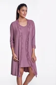 Bielizna nocna - Luisa Moretti Koszula nocna damska TAMARA ze szlafrokiem M Jagodowy LM_4013 - miniaturka - grafika 1
