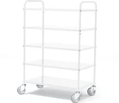 Wózki magazynowe - AJ Produkty Wózek z półkami, 5 półek, 500 kg, 950x550x1440 mm, biały - miniaturka - grafika 1