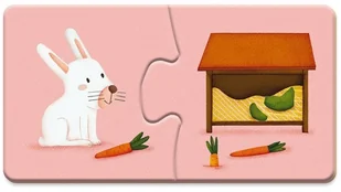 Janod Dwuczęściowe puzzle Zwierzęta i ich domki 20 elementów, - Klocki - miniaturka - grafika 5