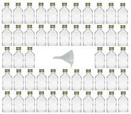 Butelki filtrujące - Viva Haushaltswaren VIVA artykuły gospodarstwa domowego  50 Mini-szklanych butelek 20 ML z nakrętką do samodzielnego napełniania w zestawie lejek do napełniania  5 cm #31063# - miniaturka - grafika 1