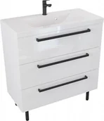 Szafki łazienkowe - Furni Szafka Umywalkowa Stojąca w stylu Loft ATHOS 80 cm - Uchwyt Czarny Mat ATH UM ST 80 UC - miniaturka - grafika 1