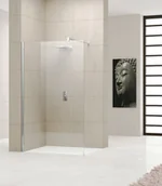 Ścianki i drzwi prysznicowe - Novellini Giada Ścianka profil chrom 80 cm GIADAH80-1K - miniaturka - grafika 1